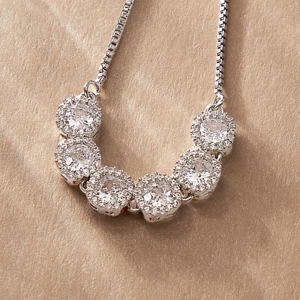Luxe Cubic Zirconia Pave Pull Dainty Bracelet